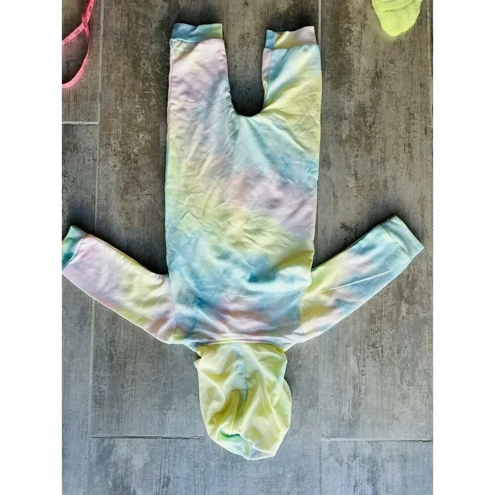 Los Angeles Boutique Tie Dye One Piece Outfit Jumpsuit Romper Boho Cute Hood 24M